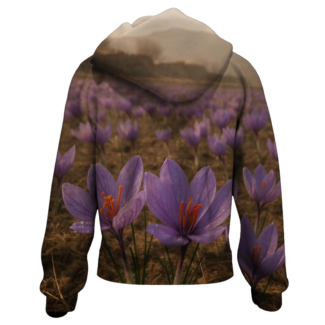 Saffron Crocus Harvest On A Misty Plateau hoodies fashion