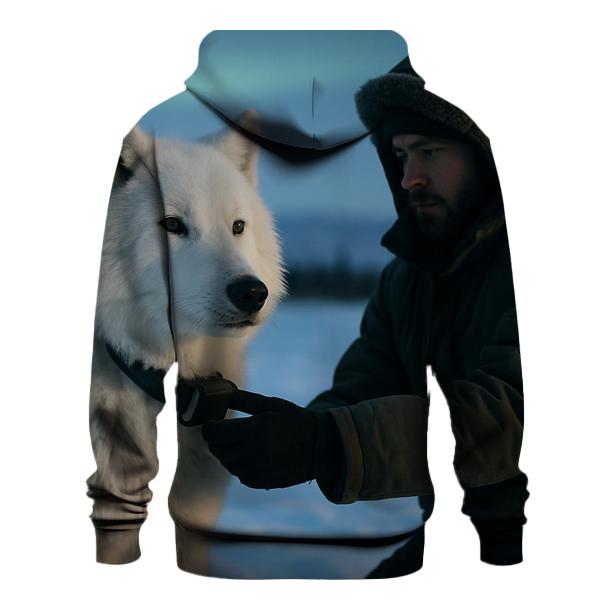 Arctic Wolf Under Boreal Research Collar Check graphic hoodies