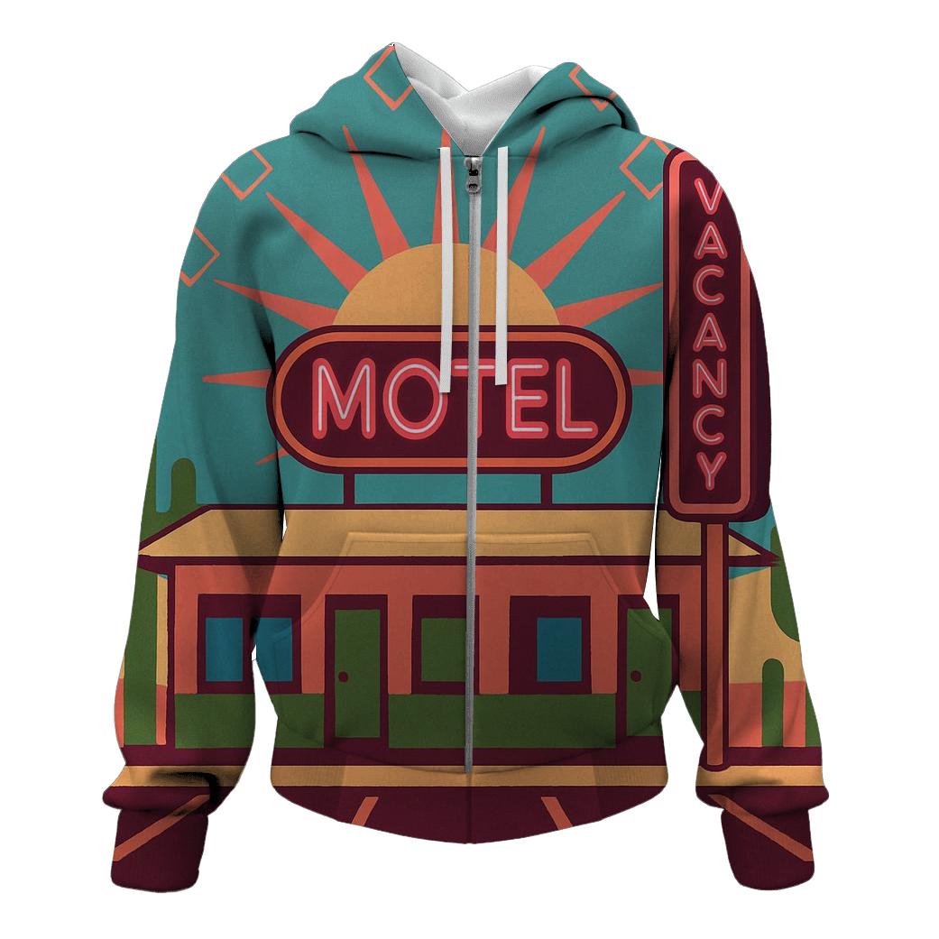 Desert Motel Neon Geometry premium hoodies