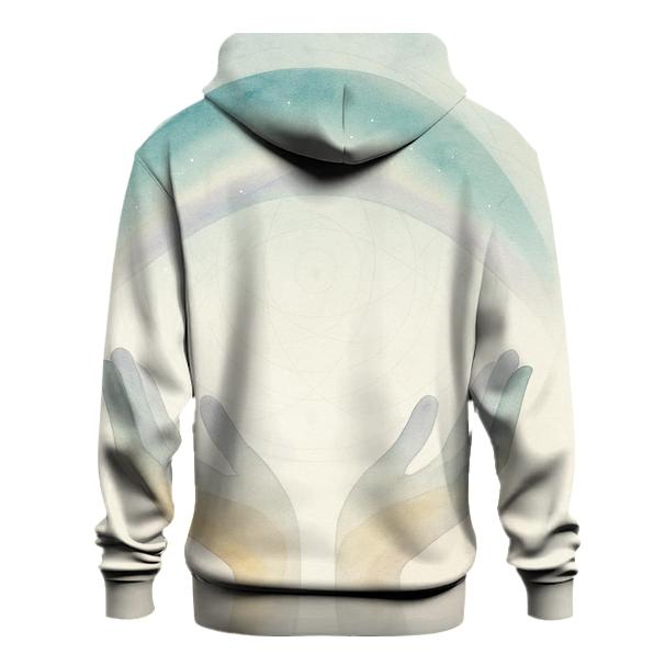 Quiet Aurora Prayer Hands embroidered hoodies