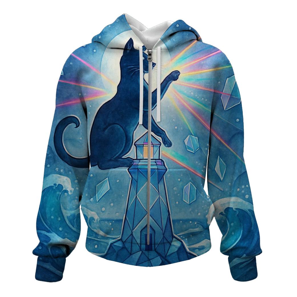 The Prism Lighthouse Cat hoodie designs