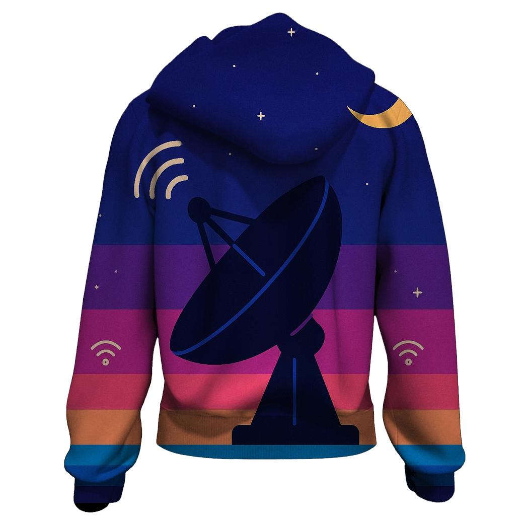 Satellite Dish Horizon Stripes zip-up hoodies