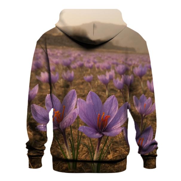 Saffron Crocus Harvest On A Misty Plateau heavyweight hoodies