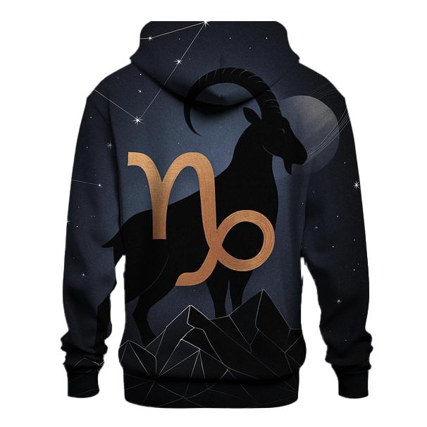 Capricorn Saturnian Mountain Goat Constellation graphic hoodies