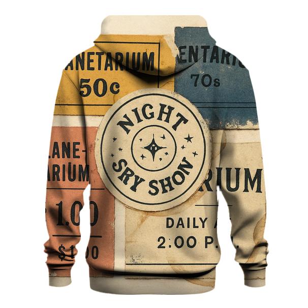 Retro Planetarium Ticket Stub Collage lightweight hoodies