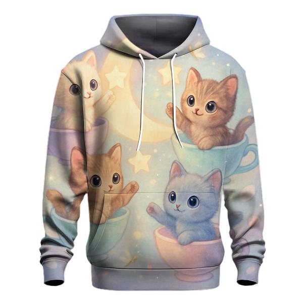 Moonlit Teacup Kitten Carousel embroidered hoodies