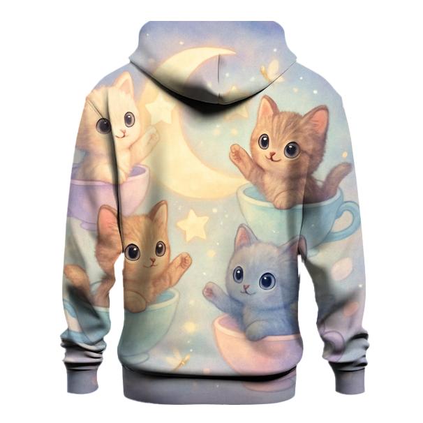 Moonlit Teacup Kitten Carousel embroidered hoodies