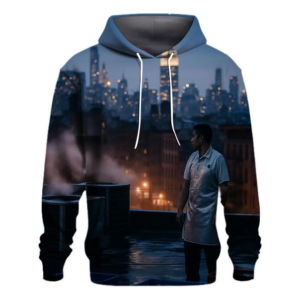 Chinatown Rooftop Steam And Midtown Silhouette After Summer Rain designer hoodies
