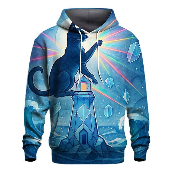 The Prism Lighthouse Cat graphic hoodies