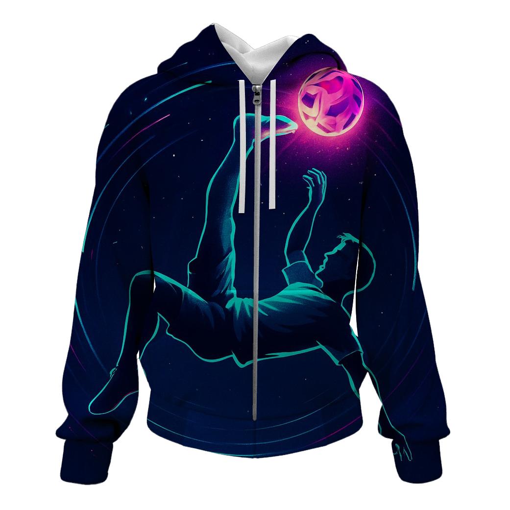 Sepak Takraw Nebula Bicycle Kick embroidered hoodies