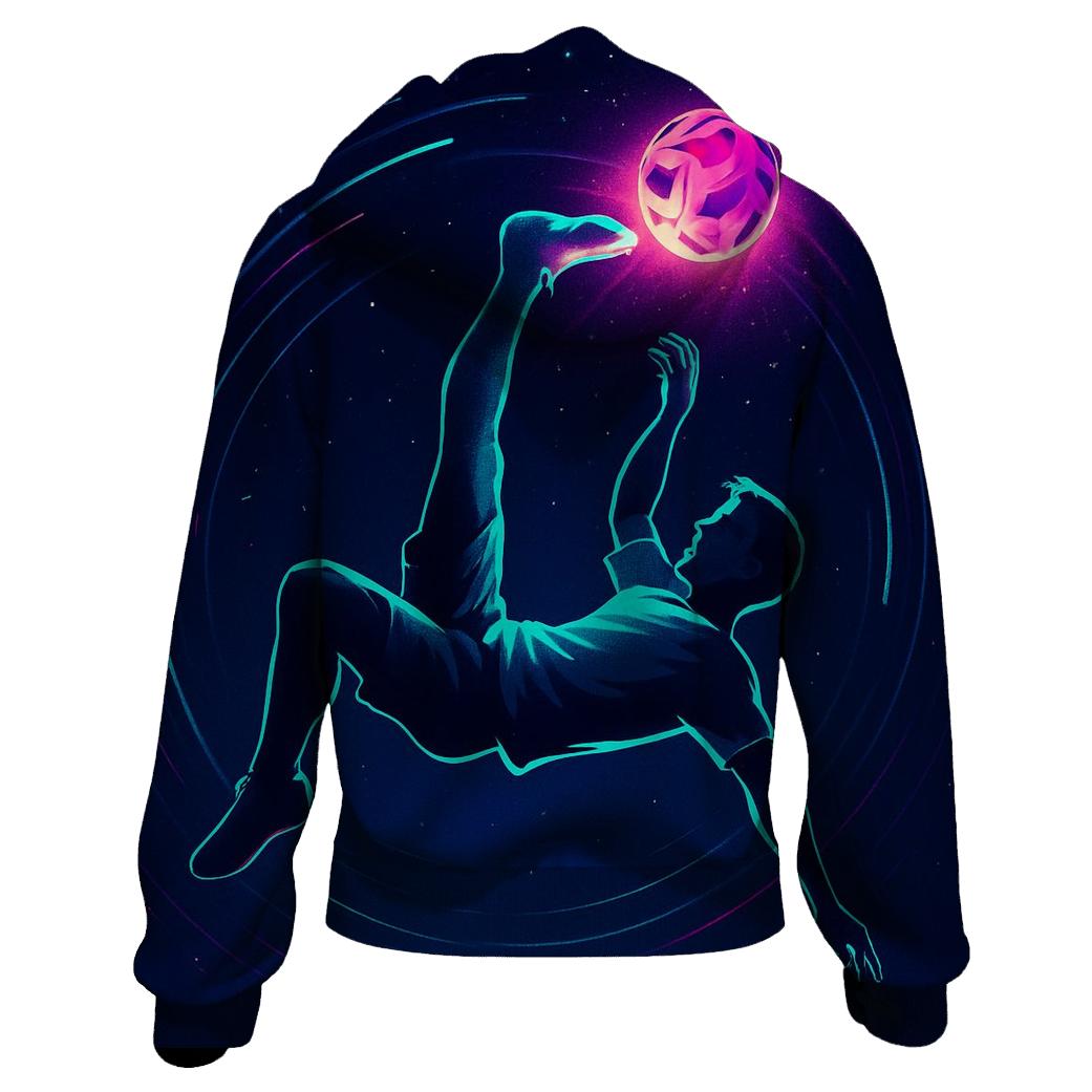 Sepak Takraw Nebula Bicycle Kick embroidered hoodies