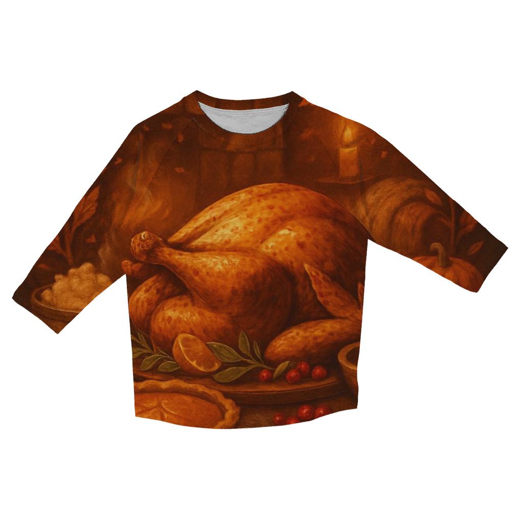 Candlelit Cornucopia Hearth trendy 3/4 sleeve tops