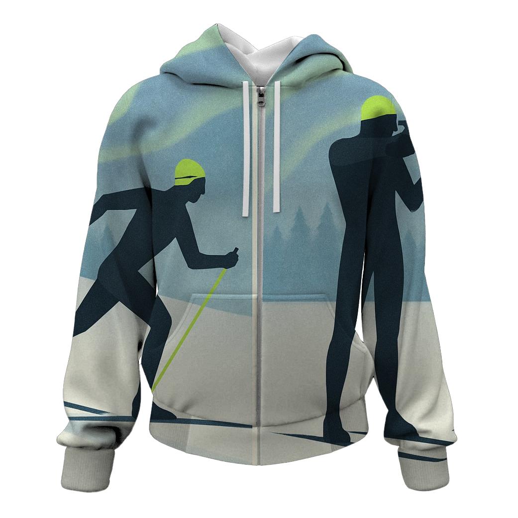 Biathlon Aurora Split Frame zip-up hoodies