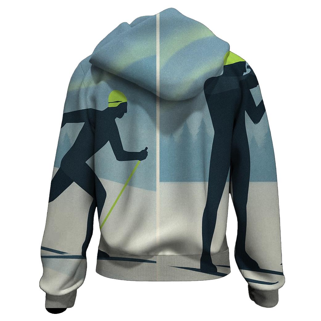 Biathlon Aurora Split Frame zip-up hoodies