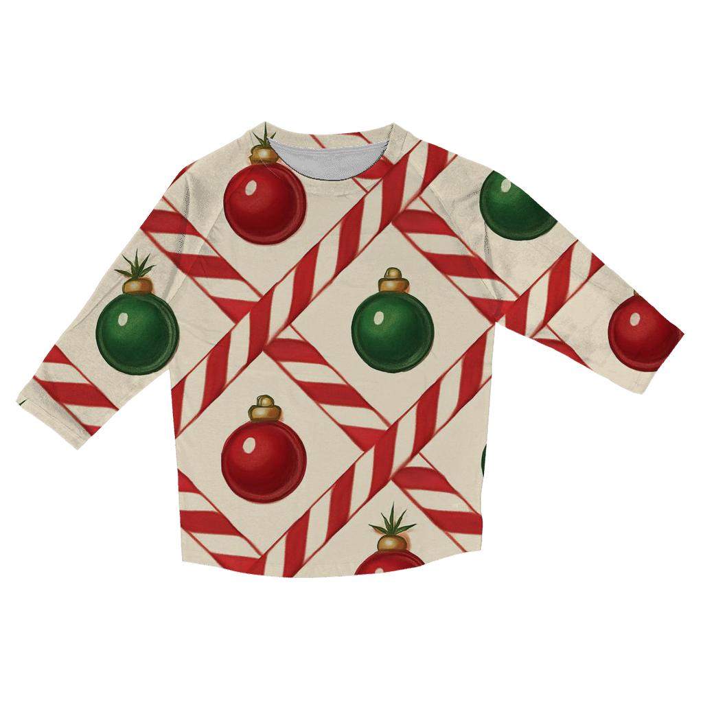 Candy Cane Ribbon Lattice On Warm Ivory Background cotton quarter sleeve shirts