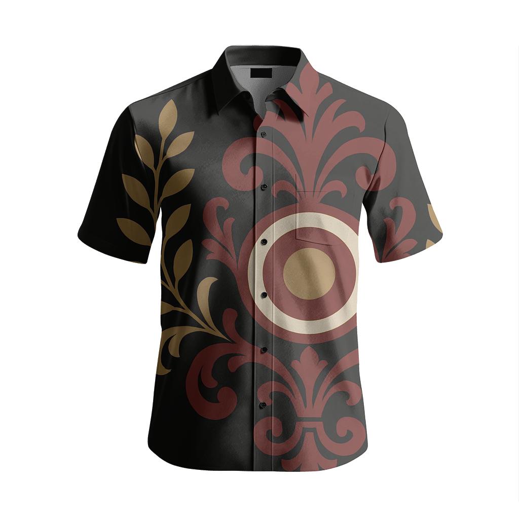 Eclipse Medallion Damask With Solar Flare Sprigs custom embroidered shirts