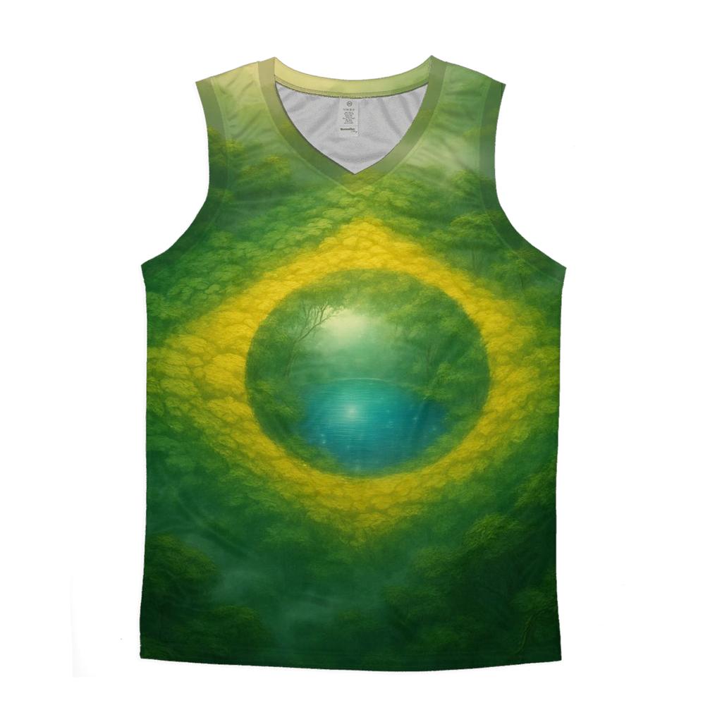 Brazil Rainforest Flag Canopy personalized athletic tanks