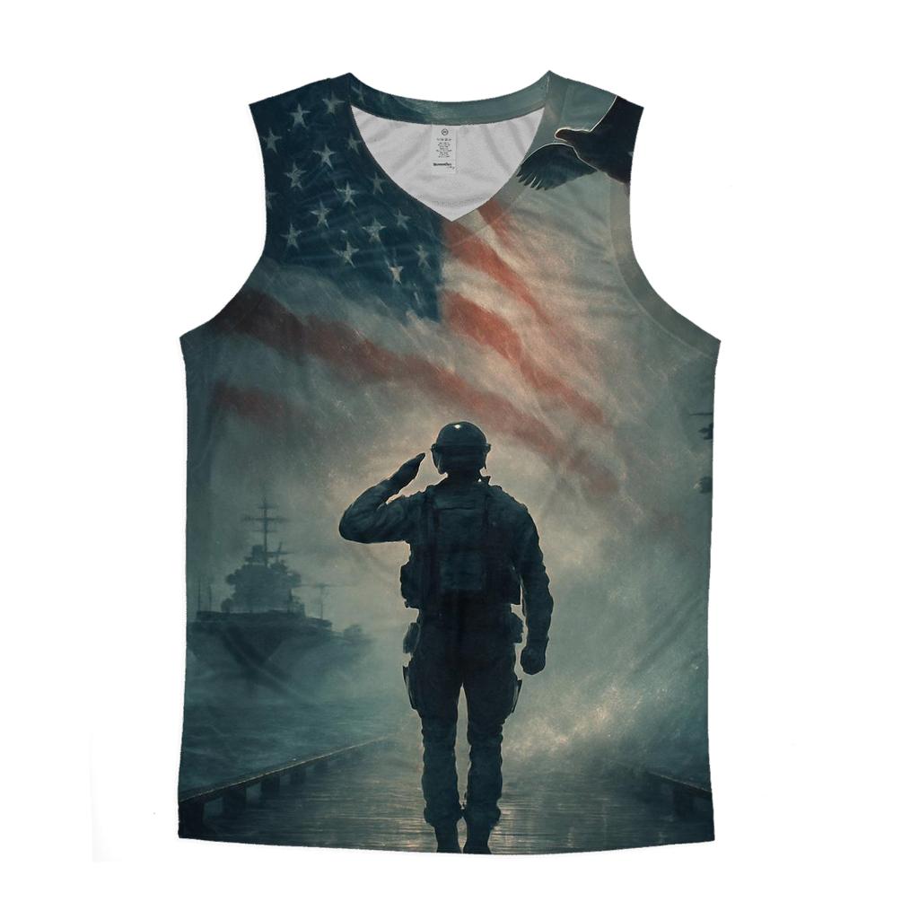 Silent Watch Over Liberty Bay graphic print tank tops
