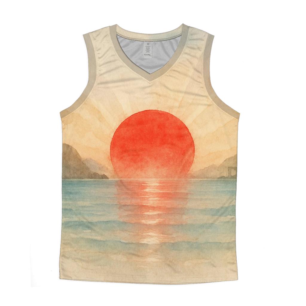 Japan Watercolor Rising Sun Bay casual summer tank tops
