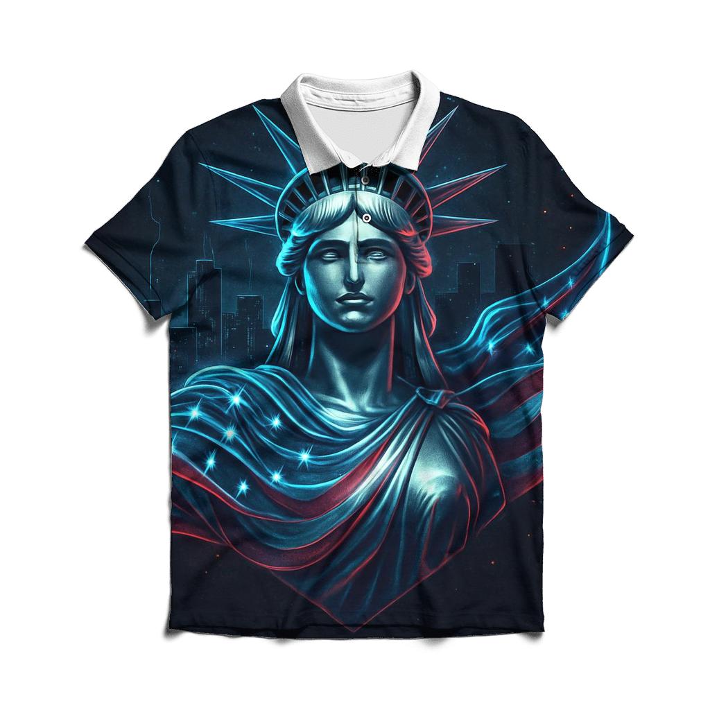 Midnight Liberty Circuit Flag casual sports polo shirts