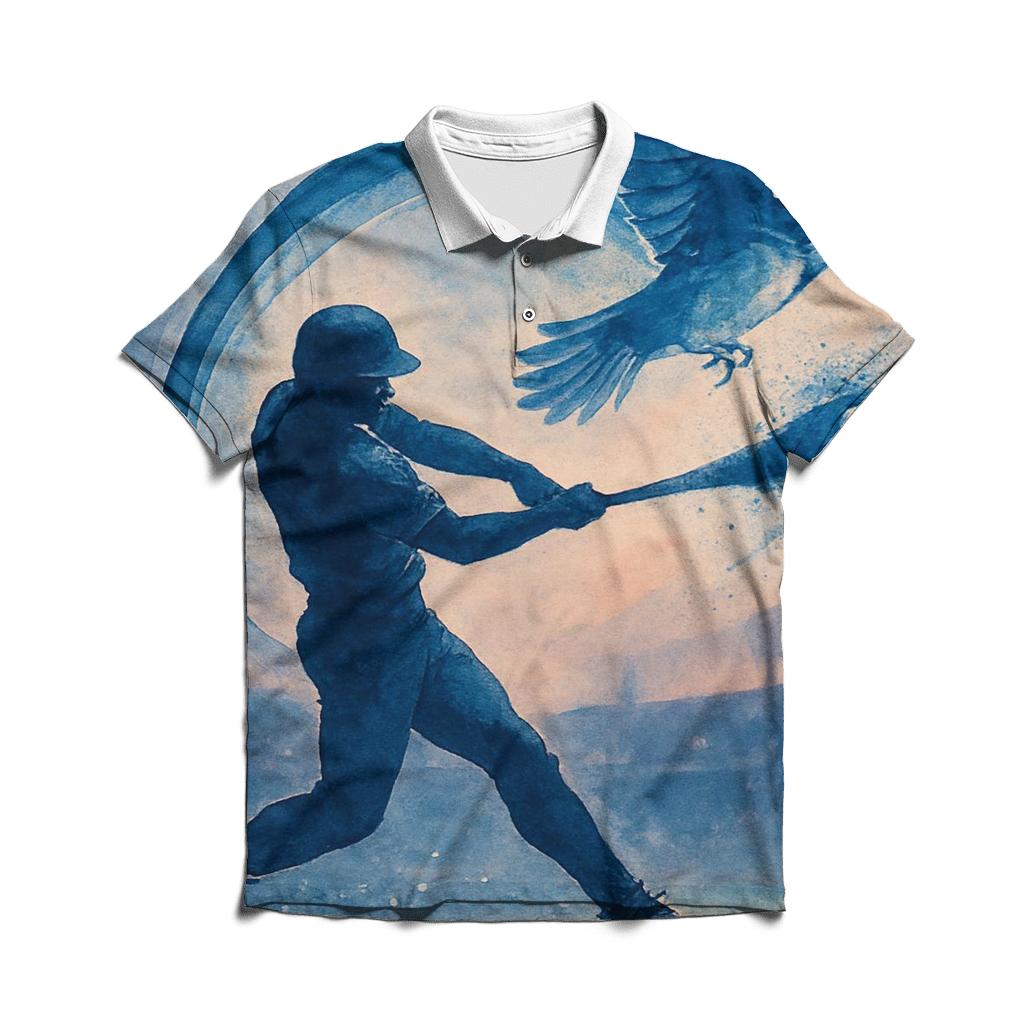 Bat Swing Spiral With Blue Jays Flight stylish collar polo tees