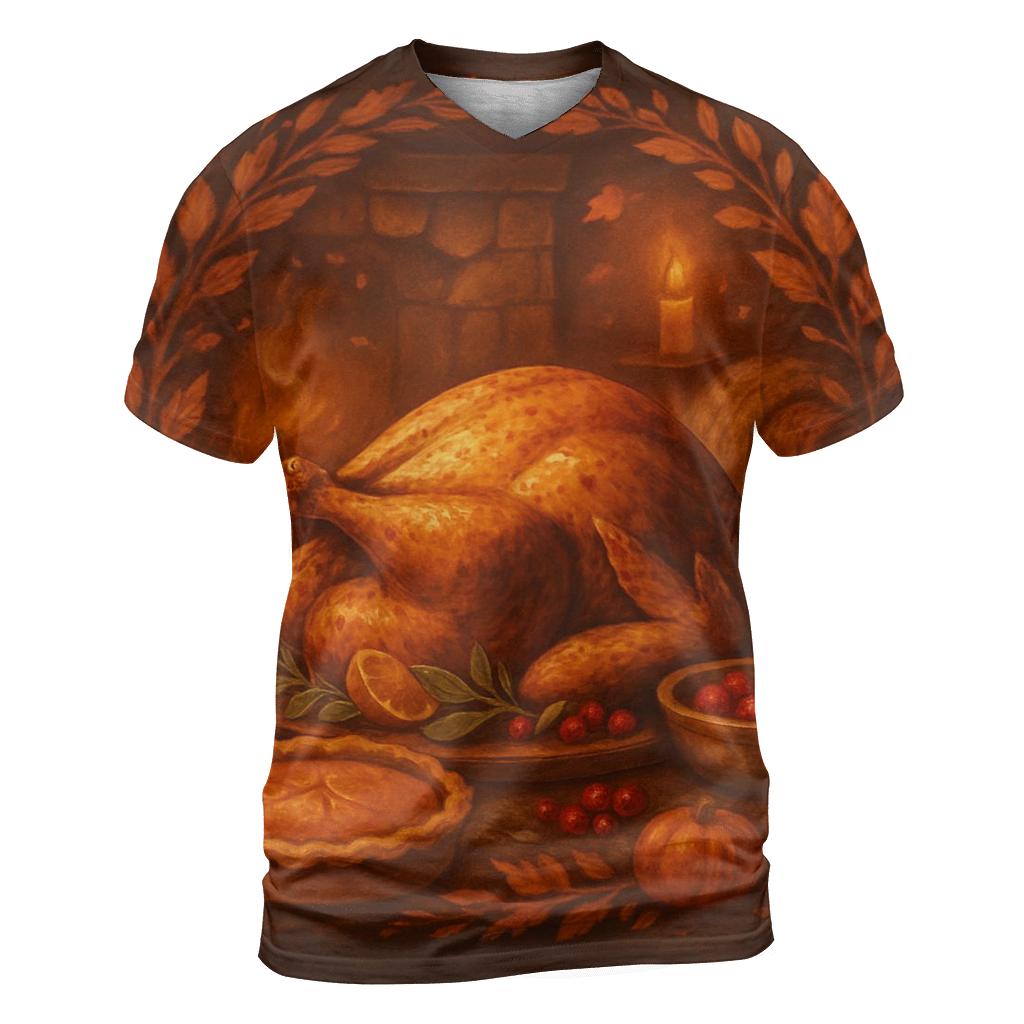 Candlelit Cornucopia Hearth personalized full print shirts