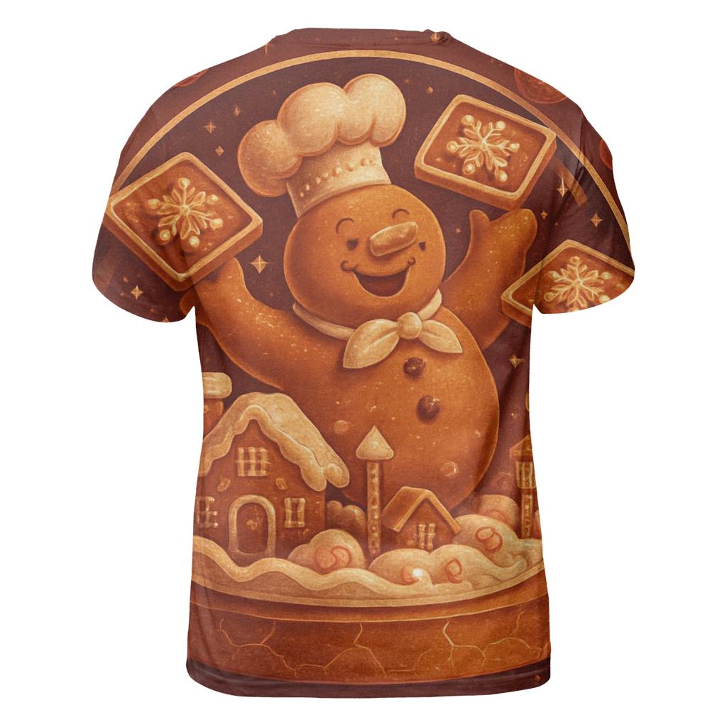 Gingerbread Cabin Snow Globe Ruckus statement graphic shirts