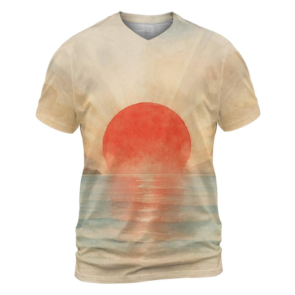 Japan Watercolor Rising Sun Bay custom all-over print shirts