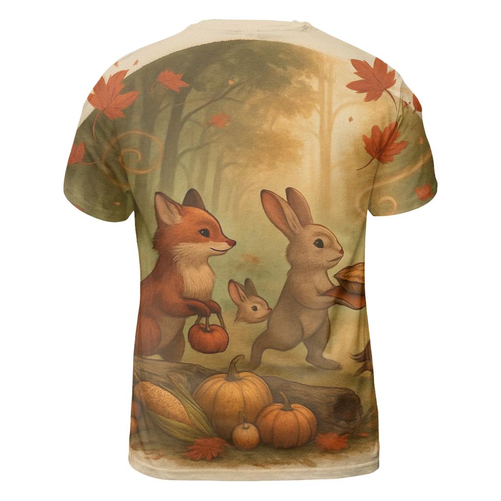 Woodland Harvest Parade At Sunset statement graphic shirts