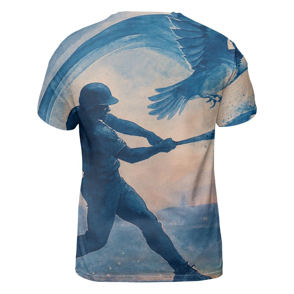 Bat Swing Spiral With Blue Jays Flight trendy printed shirt styles