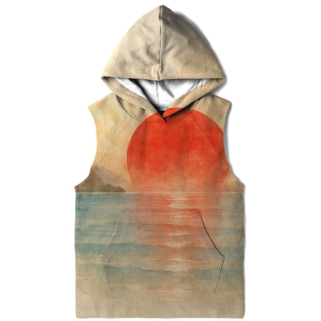 Japan Watercolor Rising Sun Bay printed hoodies