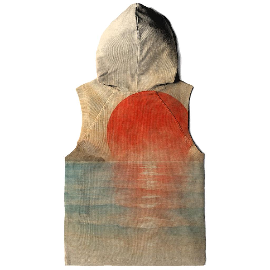 Japan Watercolor Rising Sun Bay printed hoodies