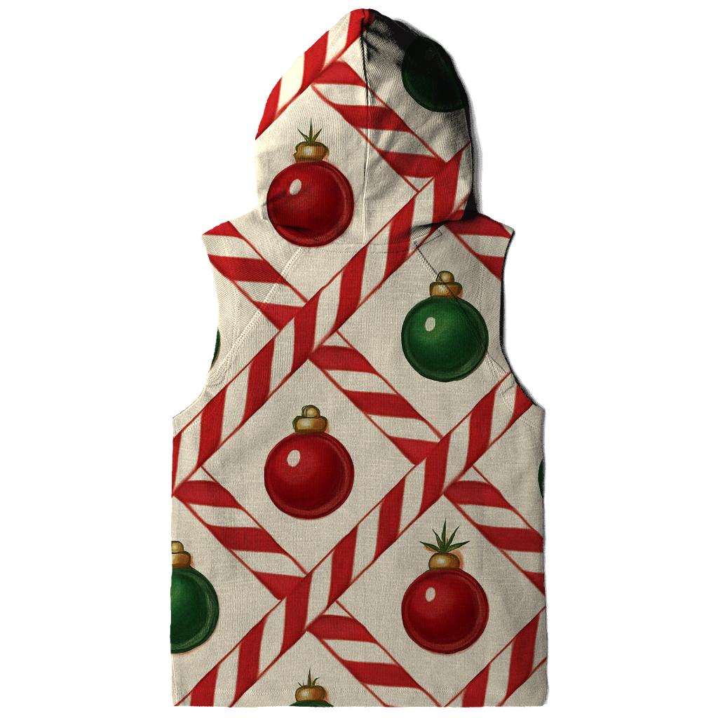 Candy Cane Ribbon Lattice On Warm Ivory Background premium hoodies