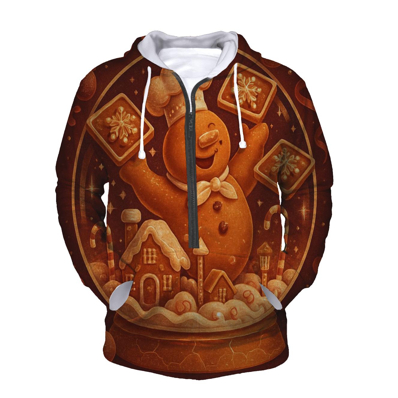 Gingerbread Cabin Snow Globe Ruckus zip-up hoodies