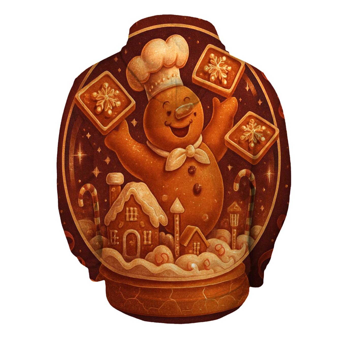 Gingerbread Cabin Snow Globe Ruckus zip-up hoodies