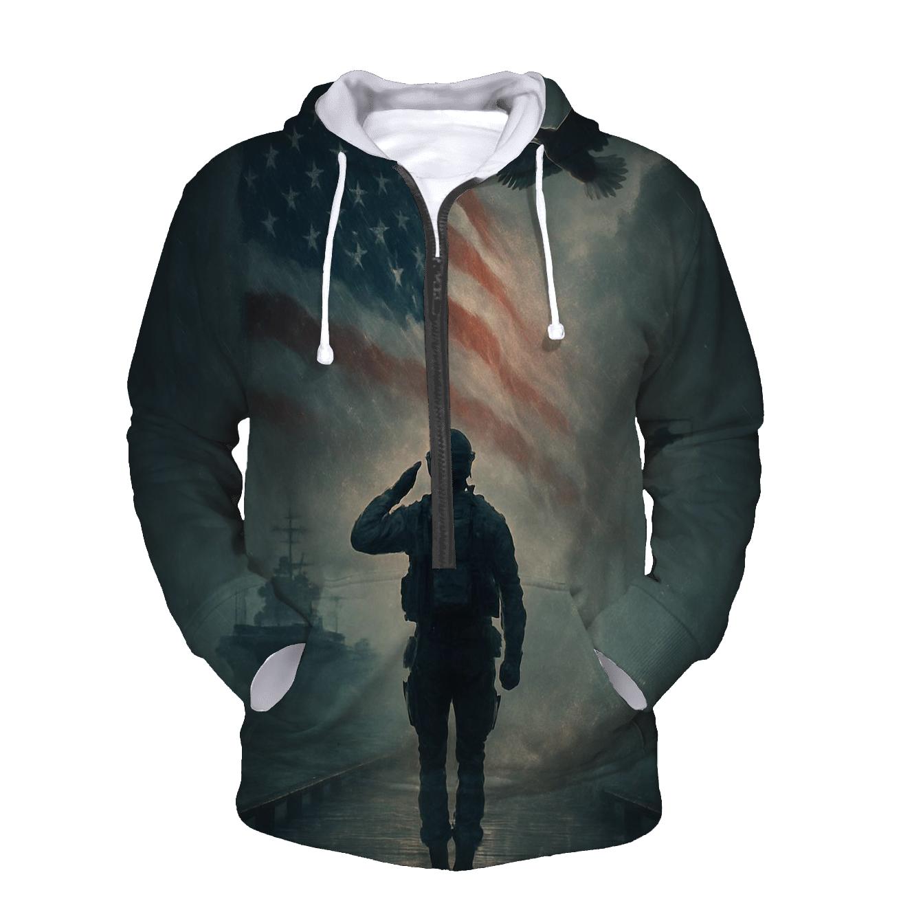 Silent Watch Over Liberty Bay printed hoodies