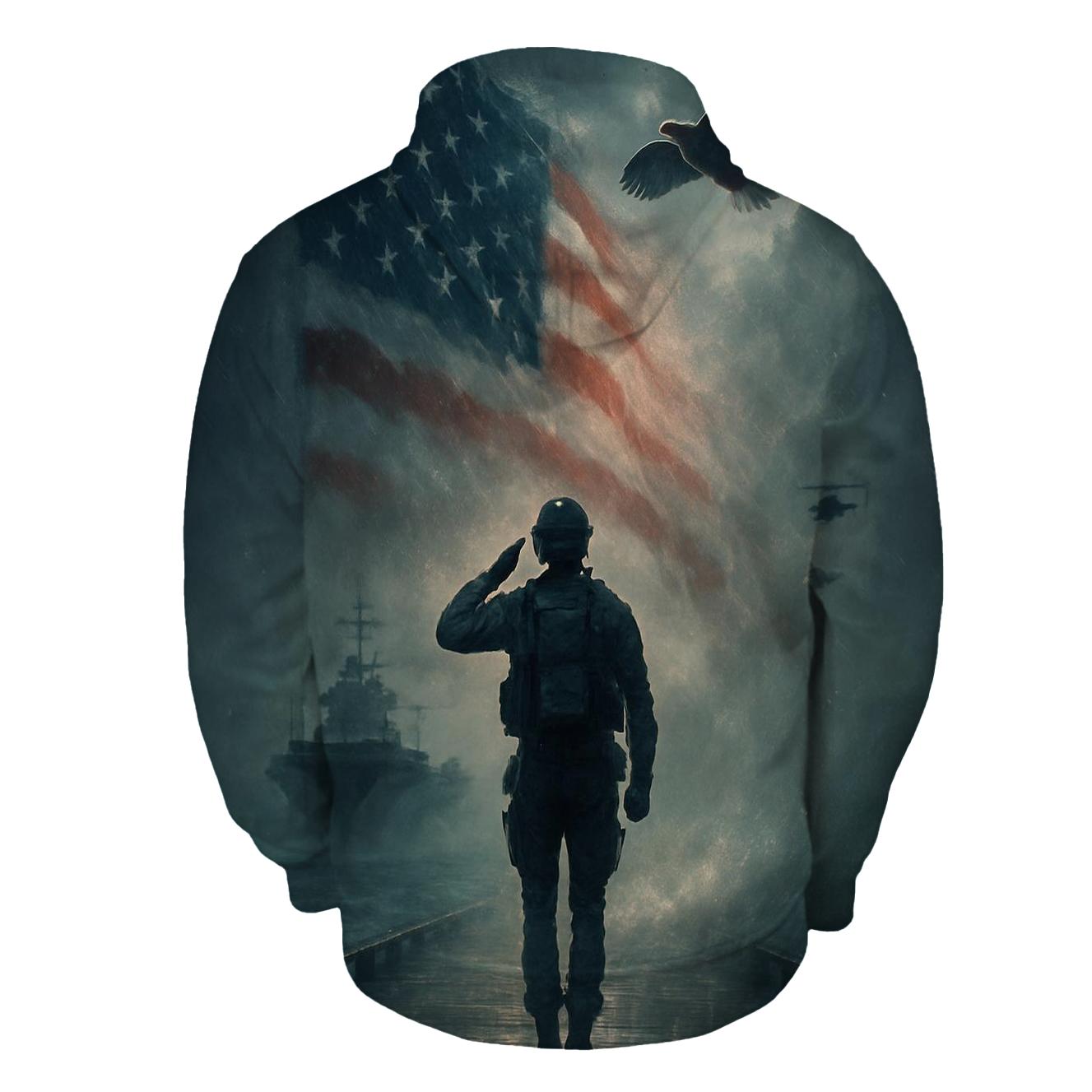 Silent Watch Over Liberty Bay printed hoodies