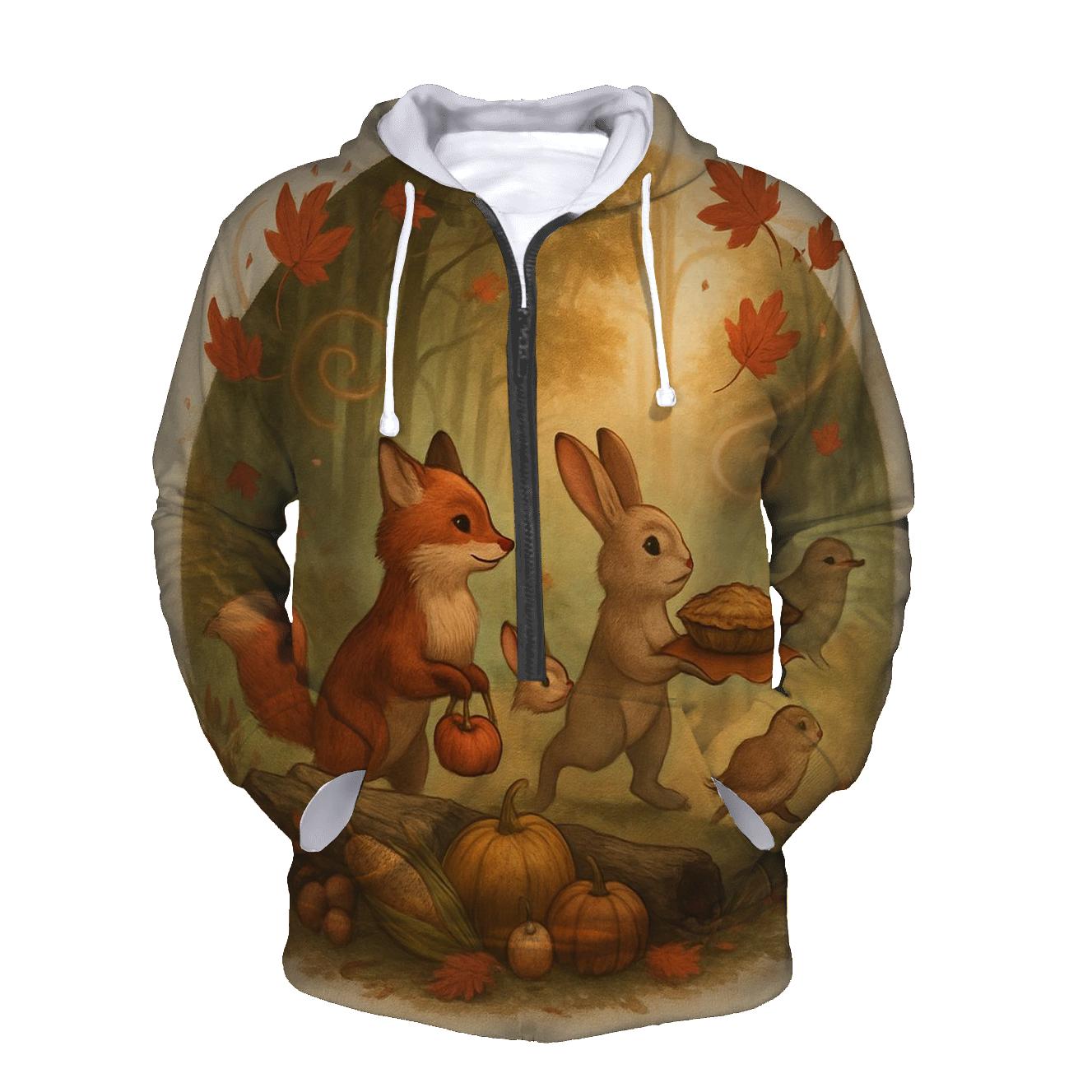 Woodland Harvest Parade At Sunset premium hoodies