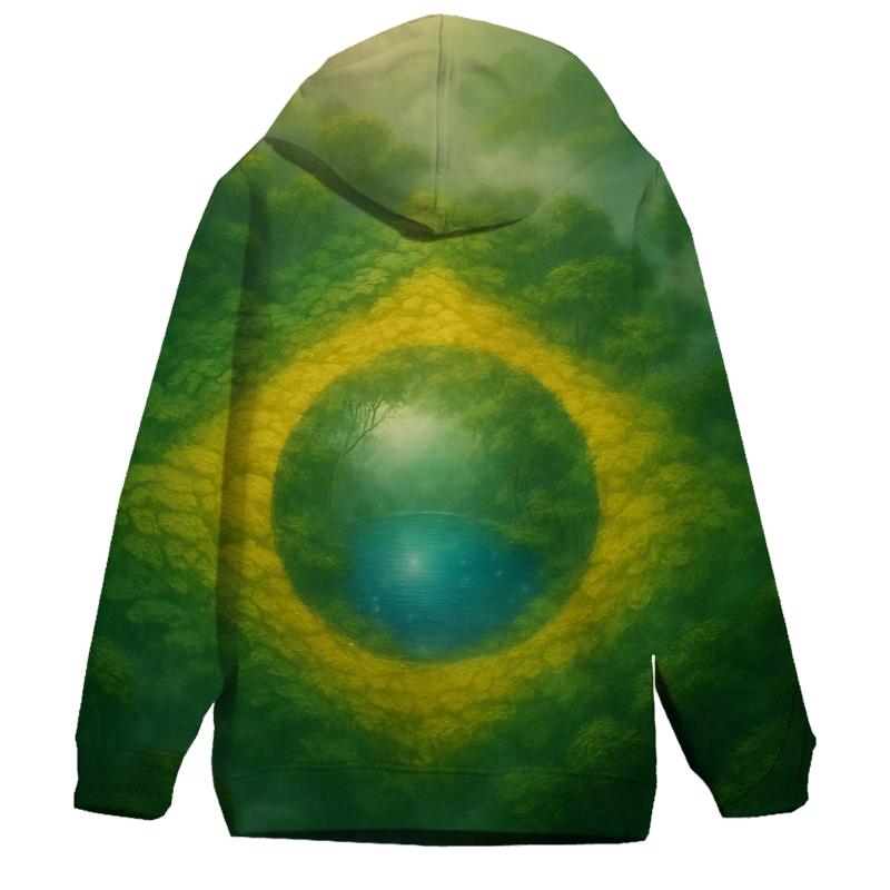 Brazil Rainforest Flag Canopy embroidered hoodies