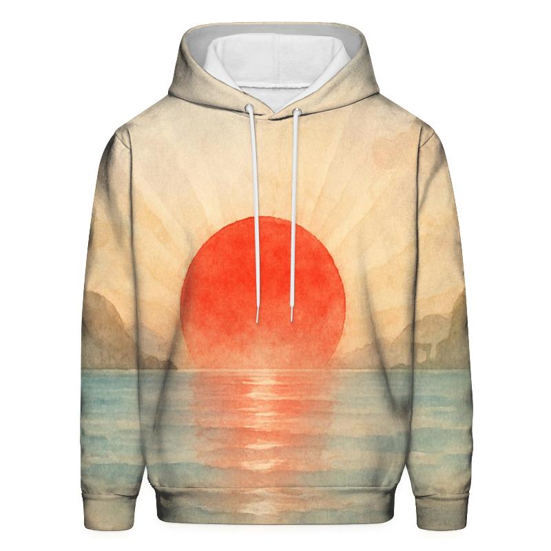 Japan Watercolor Rising Sun Bay hoodie trends