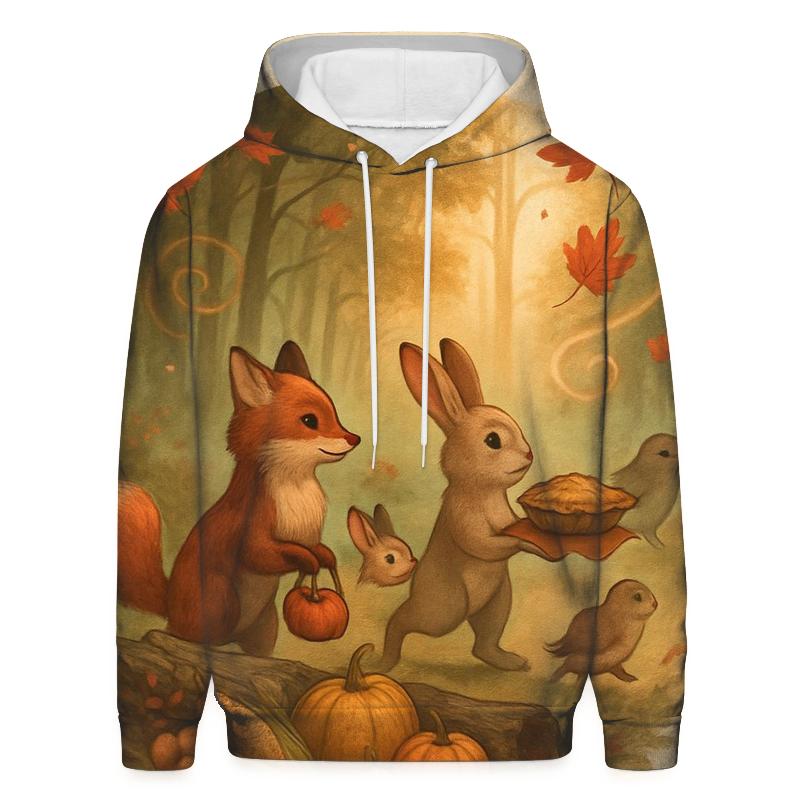 Woodland Harvest Parade At Sunset printed hoodies
