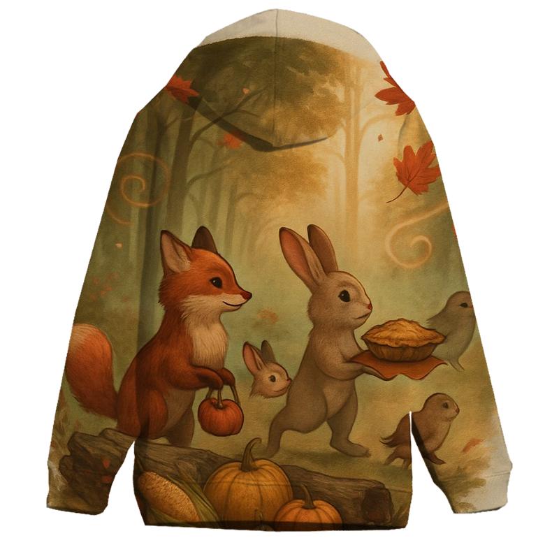 Woodland Harvest Parade At Sunset printed hoodies