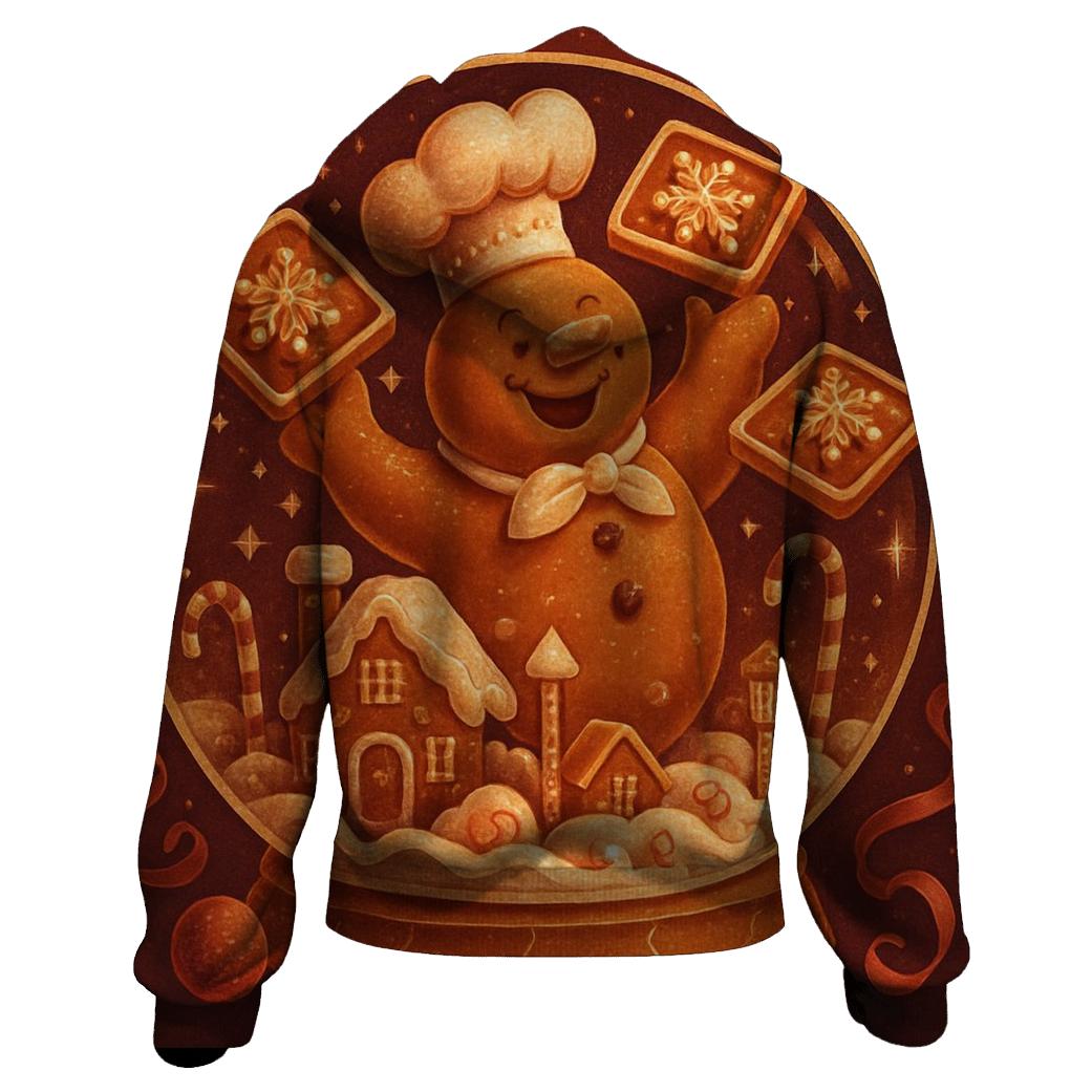 Gingerbread Cabin Snow Globe Ruckus printed hoodies