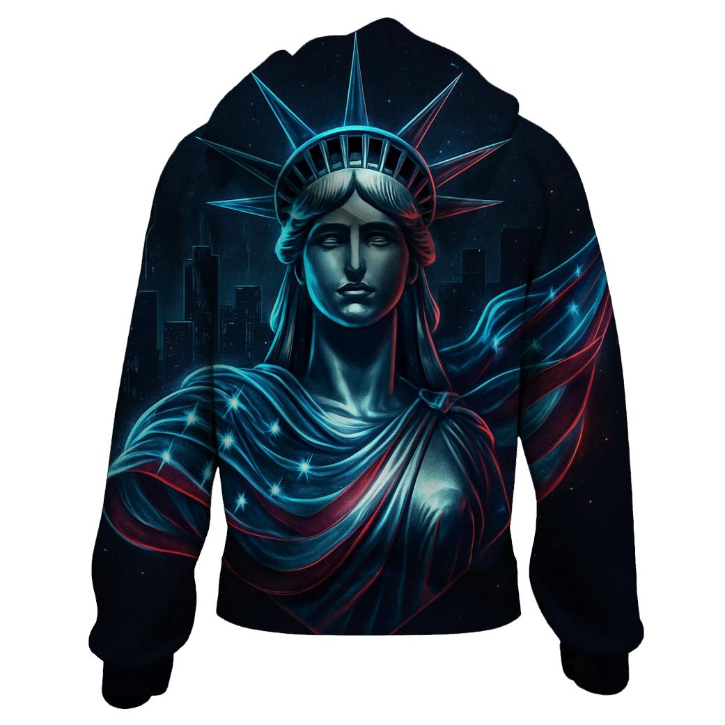 Midnight Liberty Circuit Flag embroidered hoodies