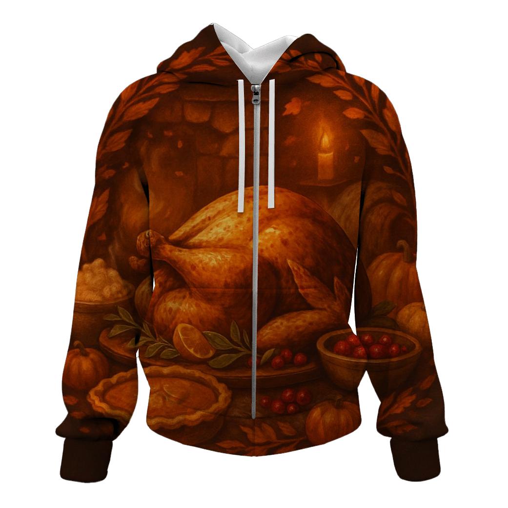 Candlelit Cornucopia Hearth pullover hoodies