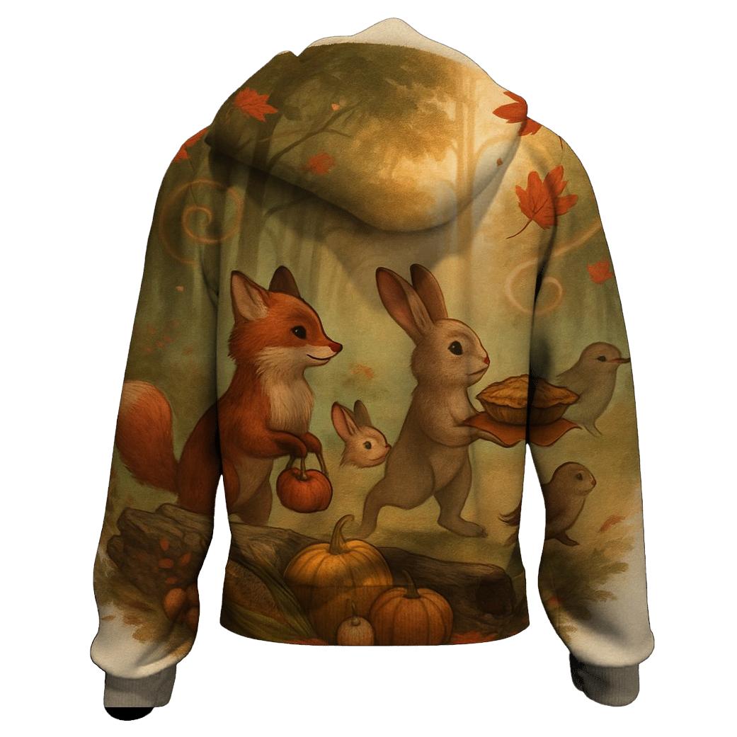 Woodland Harvest Parade At Sunset printed hoodies