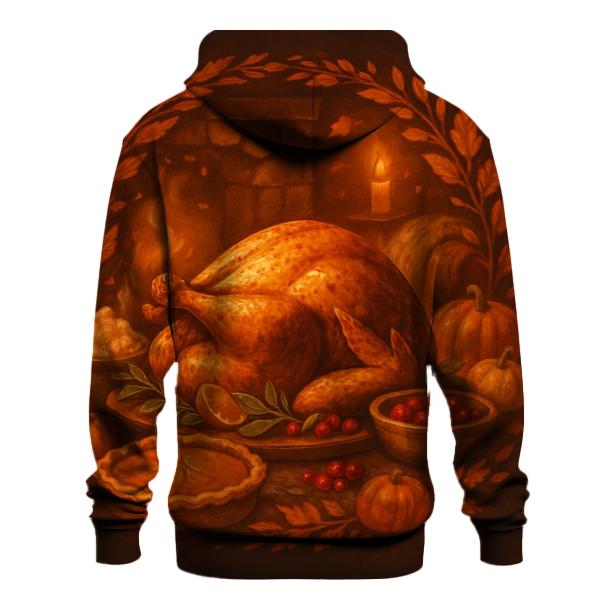 Candlelit Cornucopia Hearth embroidered hoodies