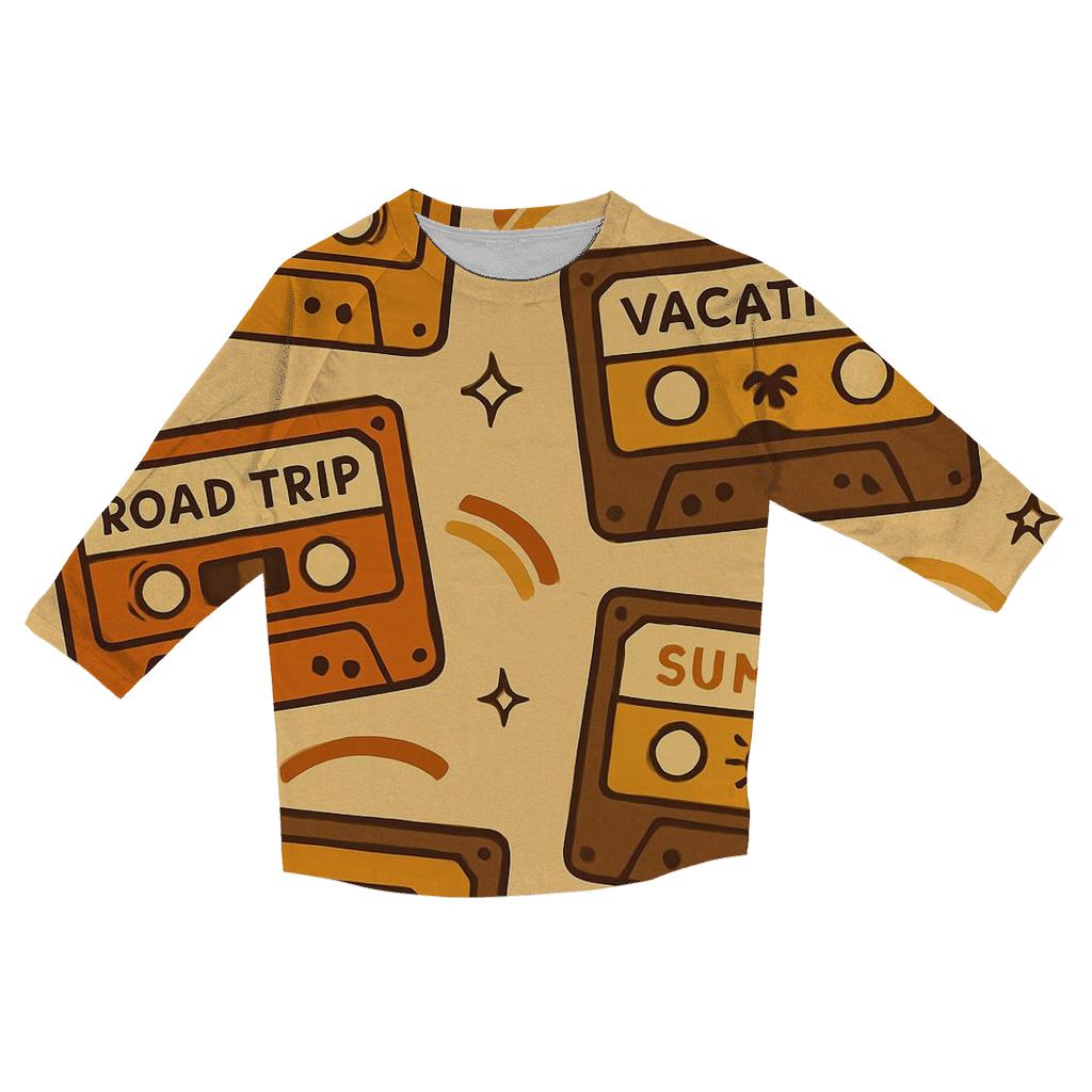 Cassette Tape Road Trip Labels custom 3/4 sleeve shirts