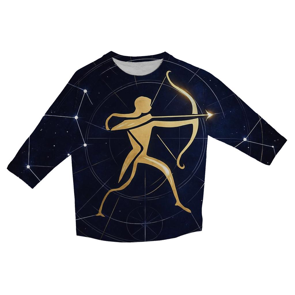 Sagittarius Galactic Archer Retrograde Compass fashion 3/4 sleeve shirts