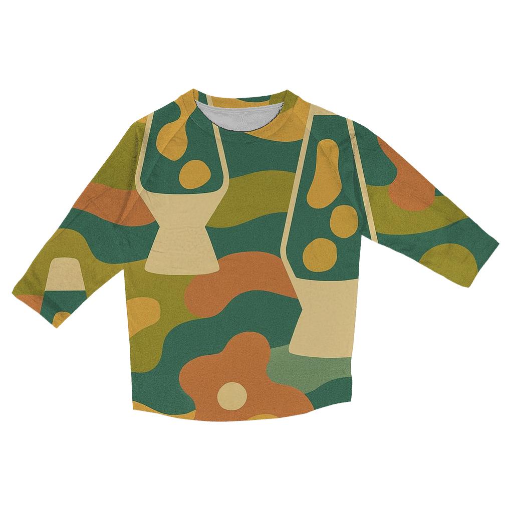 Groovy Lava Lamp Lounge Tiles custom 3/4 sleeve shirts